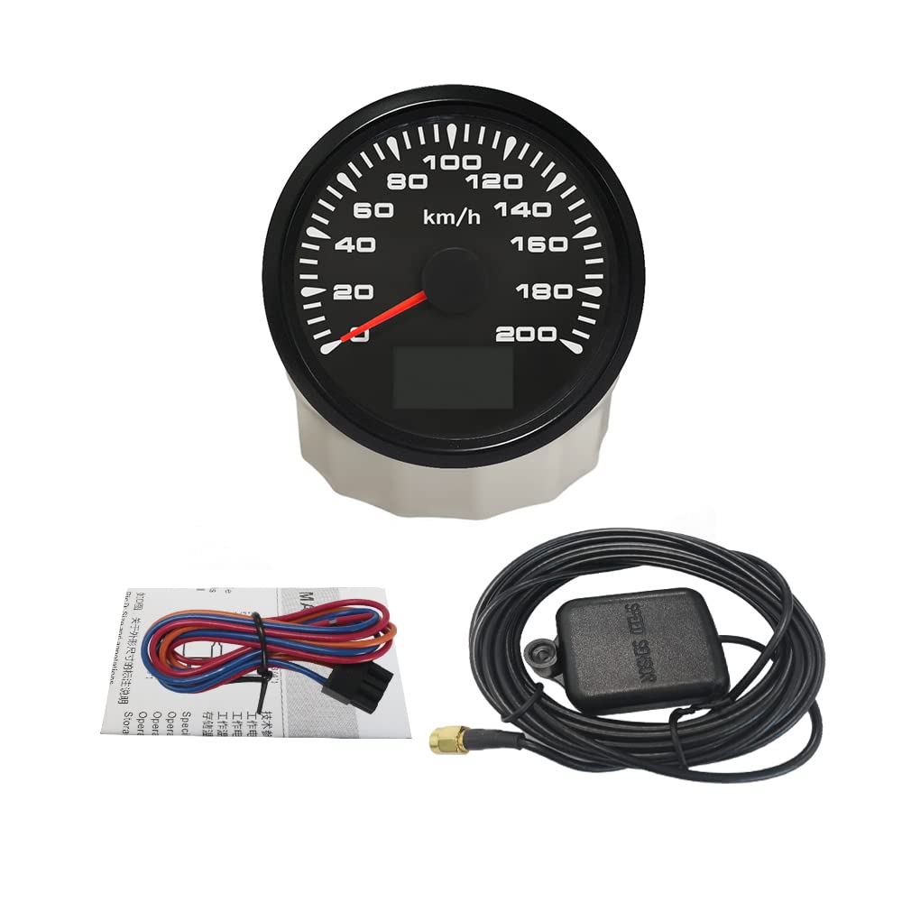 ELING Universal GPS Tachometer Geschwindigkeitsmesser 0-200 KM/H Kilometerzähler Für Autorennen Moto
