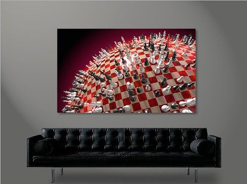 islandburner Bild Bilder auf Leinwand Chess V2 1p Schach XXL Poster Leinwandbild Wandbild Dekoartike
