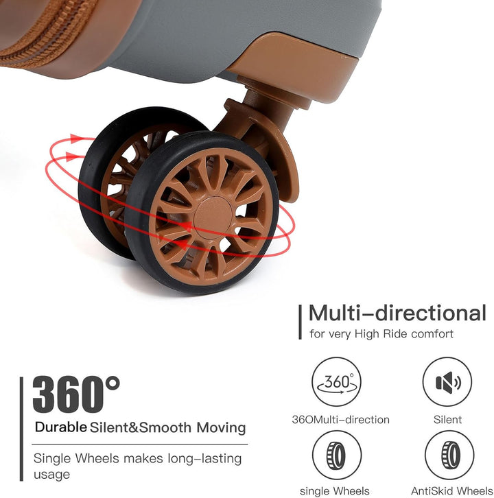 KONO Handgepäck Klein Koffer Trolleys 56cm Leicht Hartschalenkoffer Reisekoffer mit 4 Rollen und TSA