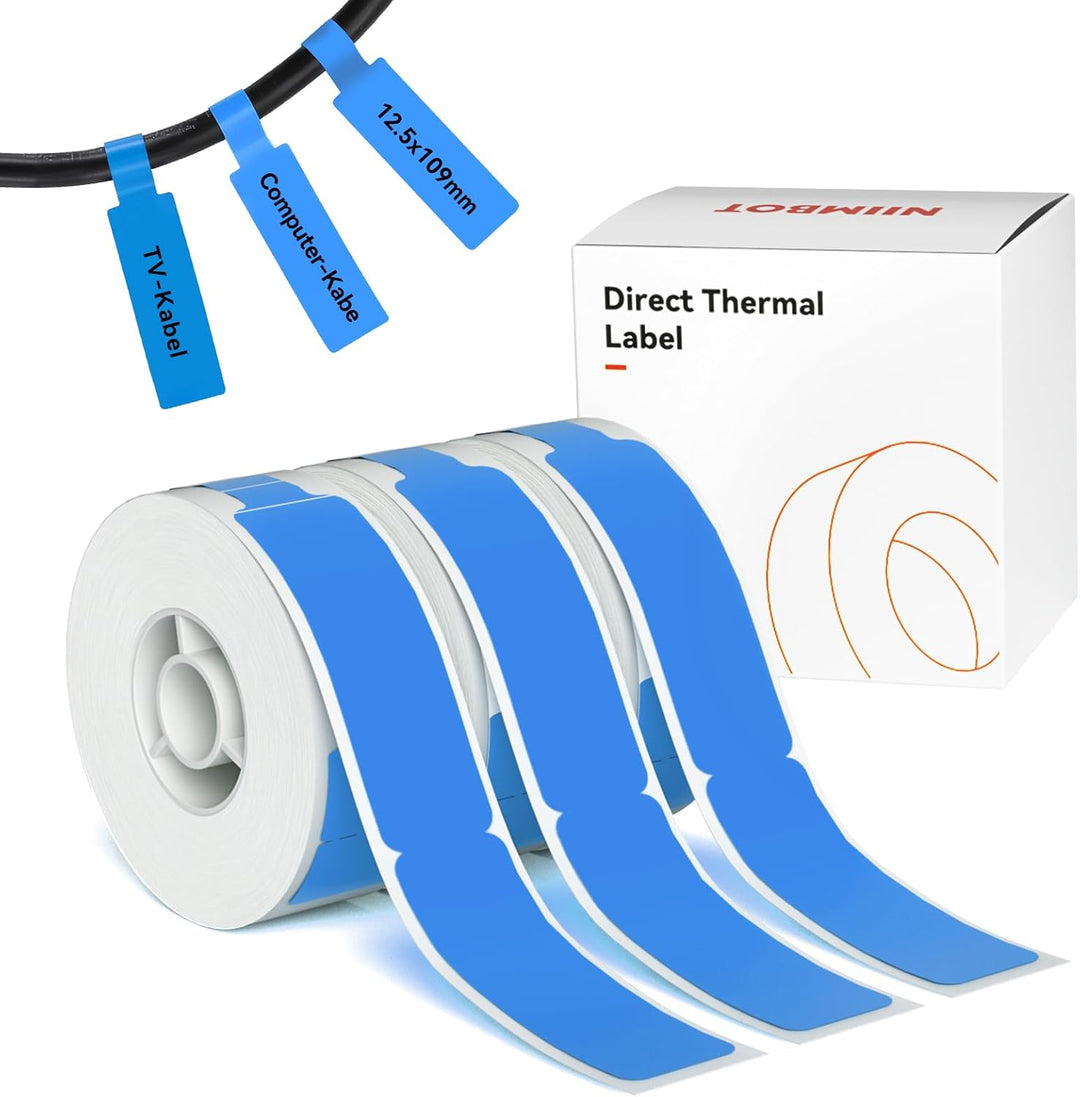 NIIMBOT Kabel Etiketten Kabelbeschriftung für D110M / D110 / D11 /D11H Etikettendrucker, 12.5mm x 10