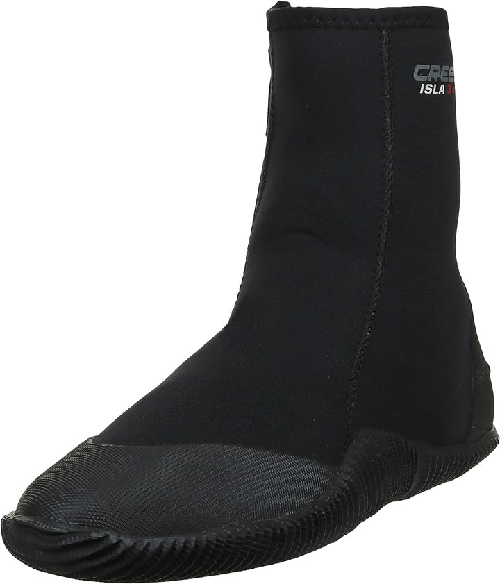 Cressi Men's Isla Boots Tauchschuhe aus Neopren mit Gummisohle Small 5mm Shwarz Logo Blau, Small 5mm