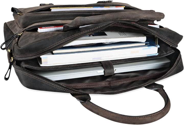 STILORD 'Leander' Umhängetasche Leder Gross Arbeitstasche Aktentasche Business Herren und Damen 15.6