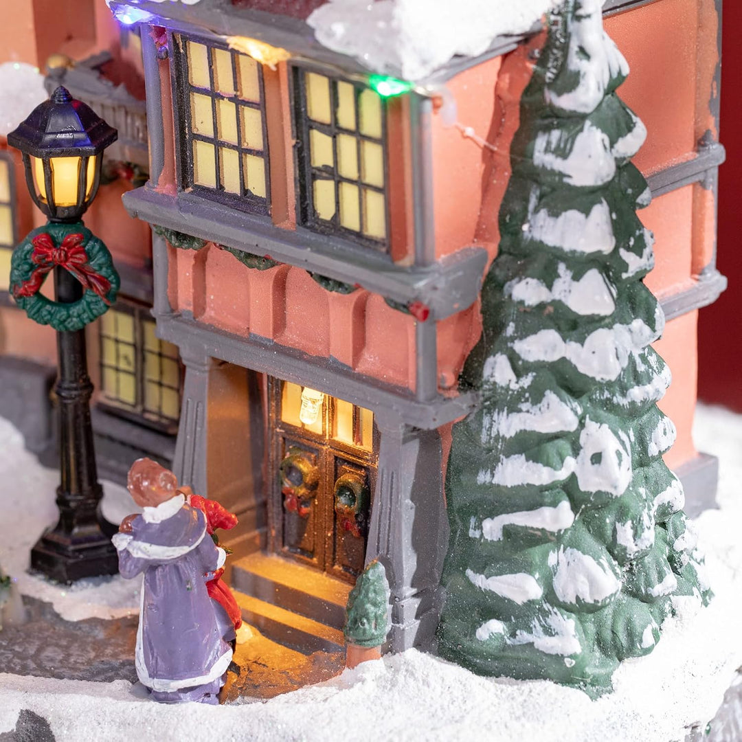 HOMCOM Weihnachtsdorf Weihnachtsdeko mit LED Tischdeko Weihnachtsstadt Winterlandschaft Winterdorf m