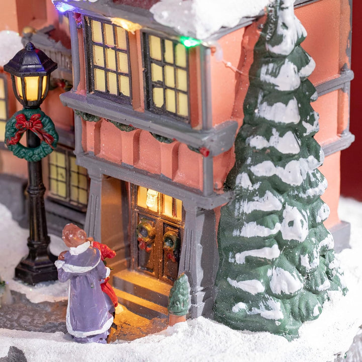 HOMCOM Weihnachtsdorf Weihnachtsdeko mit LED Tischdeko Weihnachtsstadt Winterlandschaft Winterdorf m