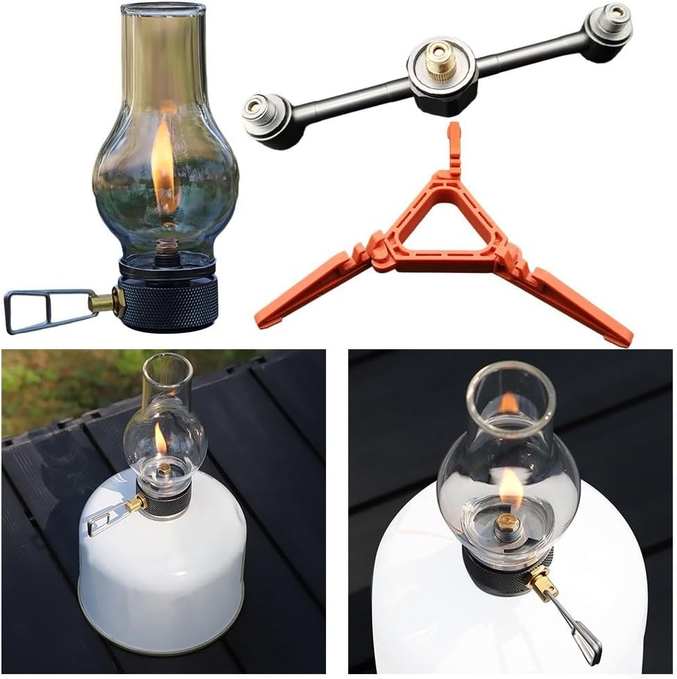 Beleuchtete Gaslaterne, Gas-Camping-Lampe, tragbare Outdoor-Kraftstoffzelt-Laternen für Outdoor-Camp
