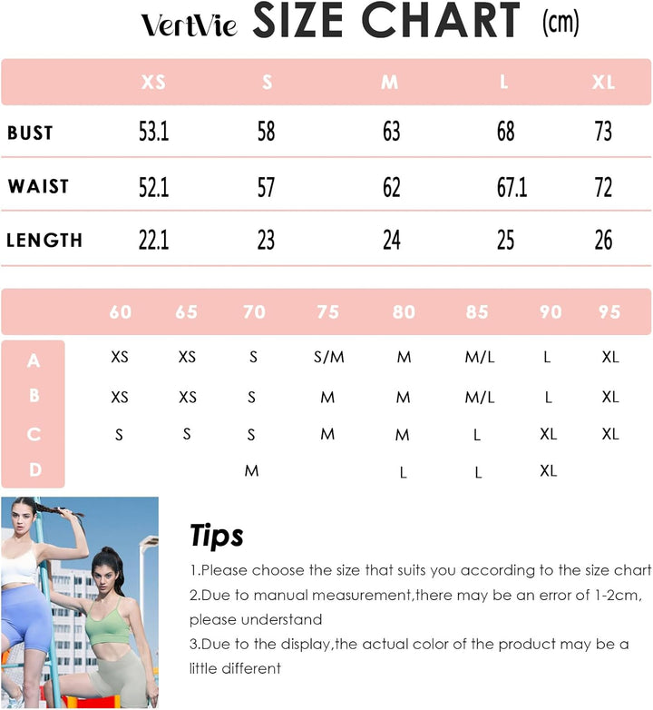 Vertvie Damen Sport BH Gepolstert Crossback Yoga Sports Bra Spaghettiträger Rücken Verkreuzt Gerippt