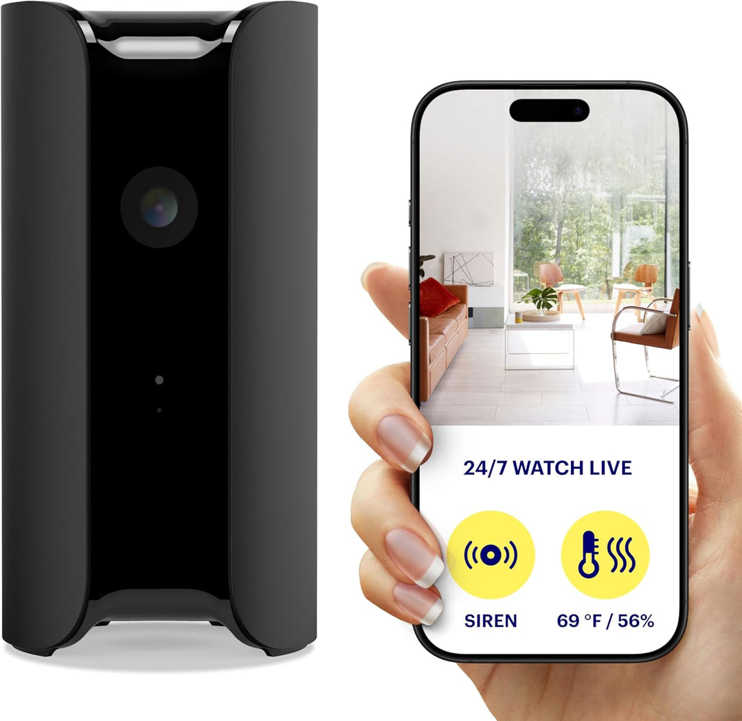 Canary Pro Indoor Überwachungskamera 1080p HD WiFi IP, 24/7 Live-Übertragung, Sirene, Raumklima-Über