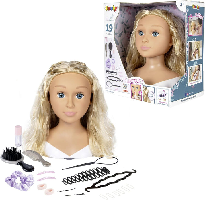 Smoby Grosser Friseur-Stylingkopf + Haarschmuck-Zubehör