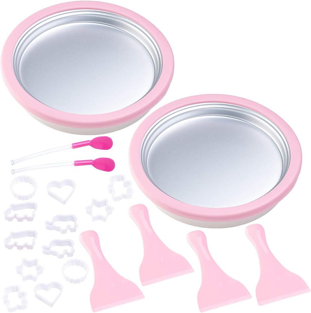 TokioKitchenWare Teppanyaki Eismaschine: 2er-Set Eis-Teppanyaki-Platten zum Zubereiten von Ice Cream