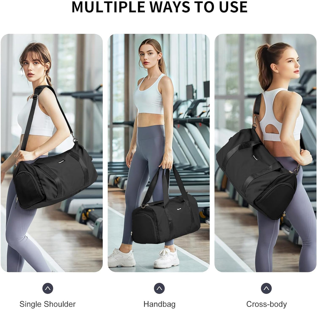 Sport Duffel Bag Damen, Sporttasche mit Nassfach & Schuhfach Reise Duffel Bags Übernachtungstasche L