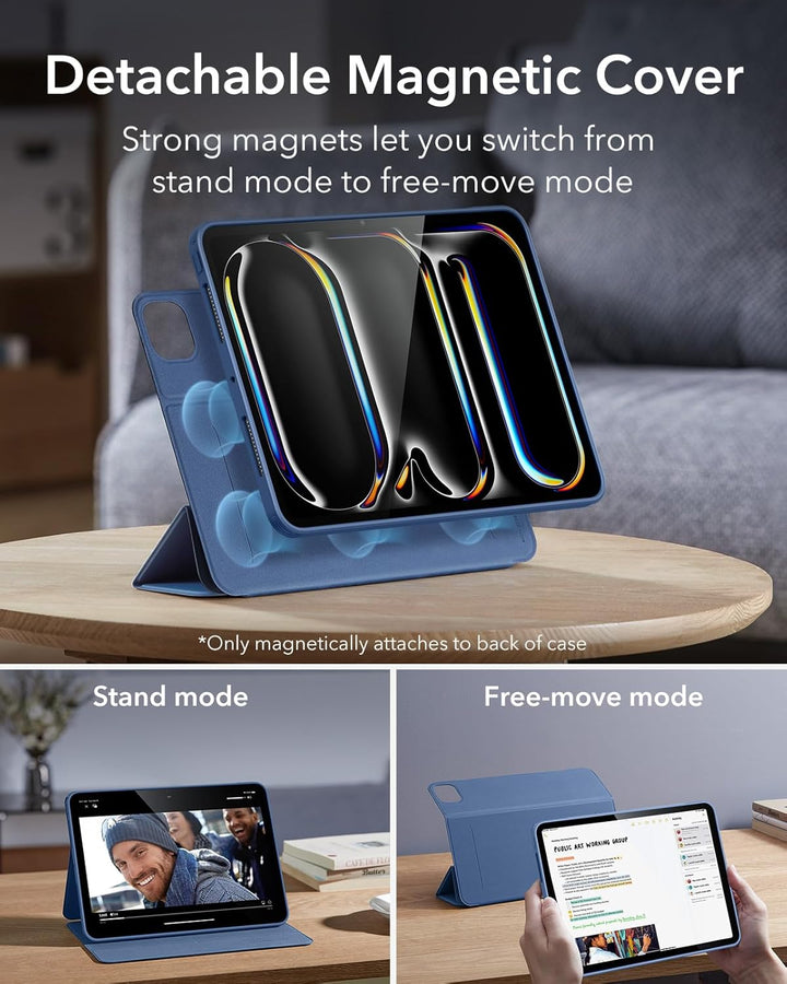 ESR für iPad Pro 13 Hülle, 13 Zoll iPad Pro 2024 Hülle mit Stifthalter, abnehmbare Magnetabdeckung,