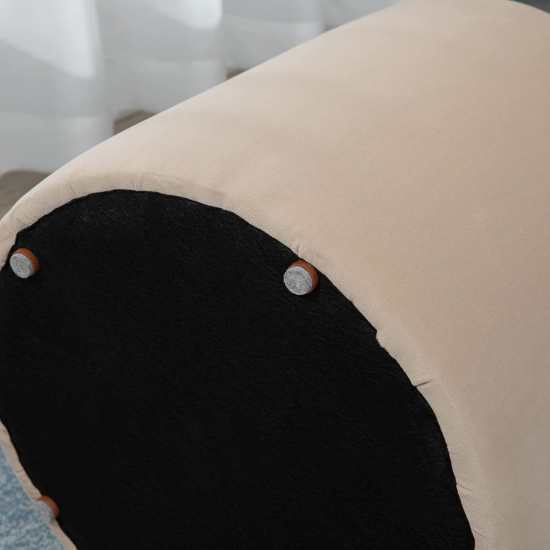 HOMCOM 2-in-1 Ottomane Sitzhocker Runde Polsterhocker Fussbank inklusive Stauraum, abnehmbaren Decke