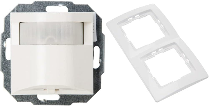 Kopp LED Infrarot-Bewegungsmelder Athenis reinweiss 808429186 & 308502066 2-Fach Rahmen Paris, arkti