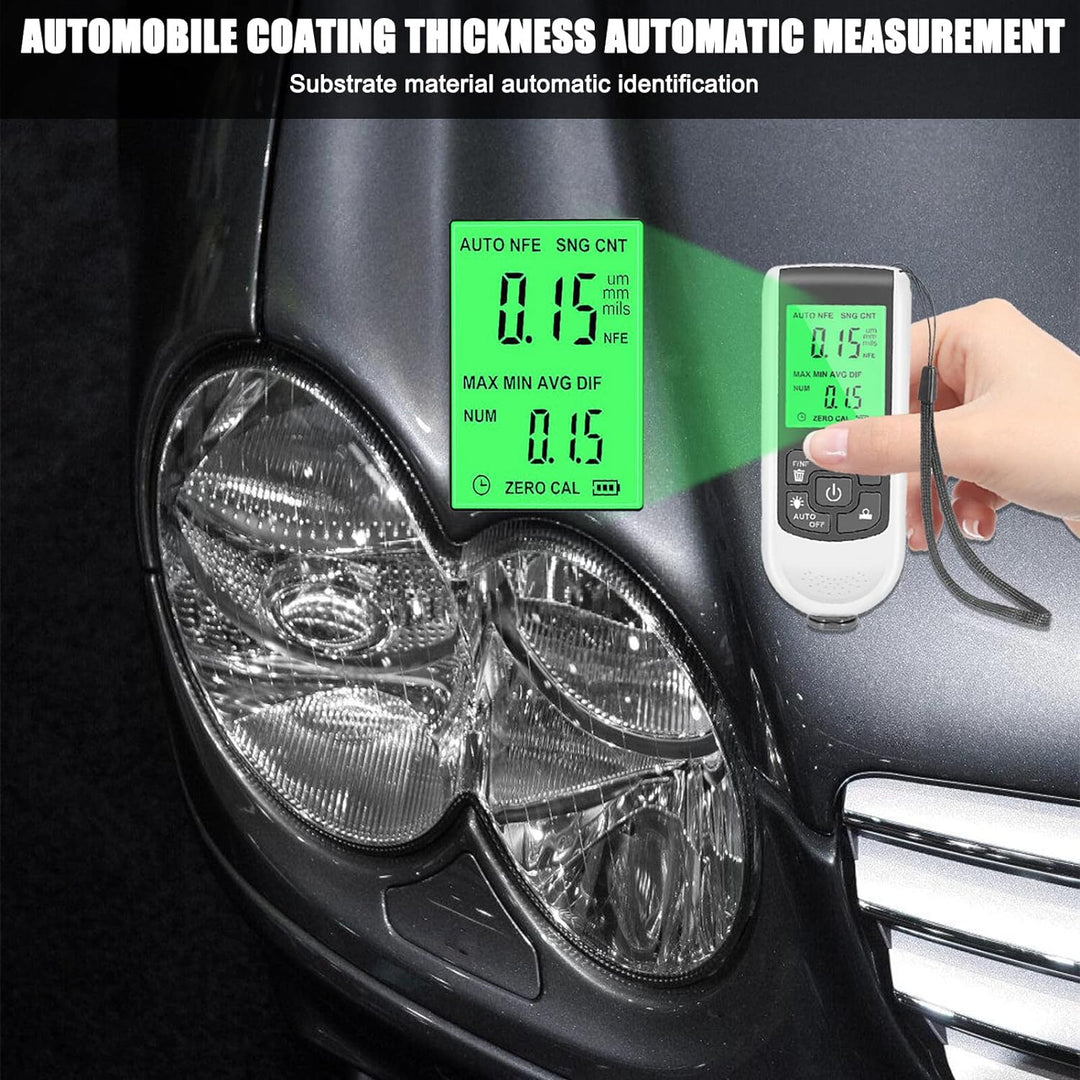 Schichtdickenmessgerät, Lackmessgerät mit Hintergrundbeleuchtung Digitale LCD Anzeige Automatischer