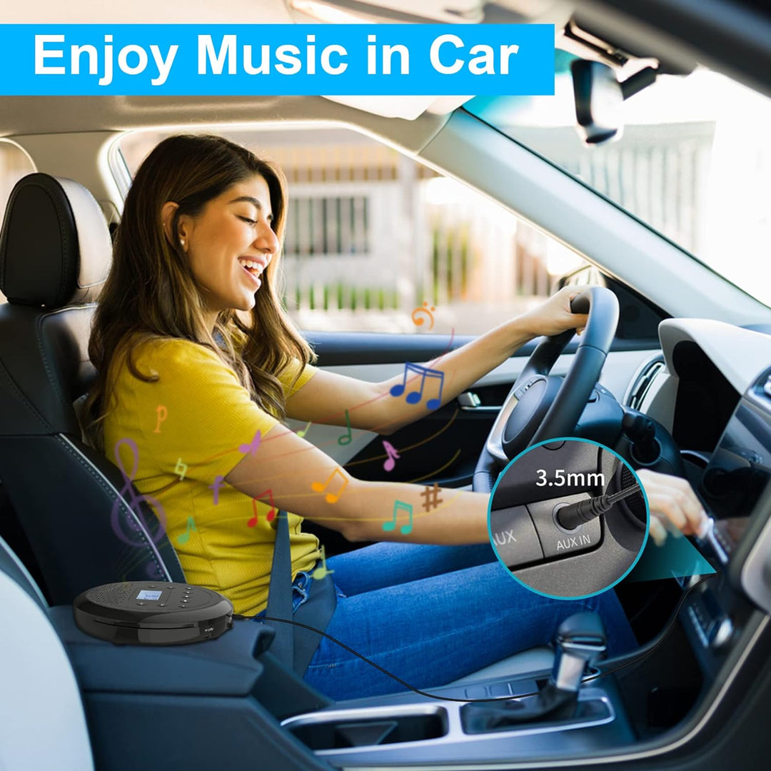 CD Player Tragbar, MONODEAL Wiederaufladbarer CD-Player mit Eingebauten Lautsprechern, Discman CD Pl