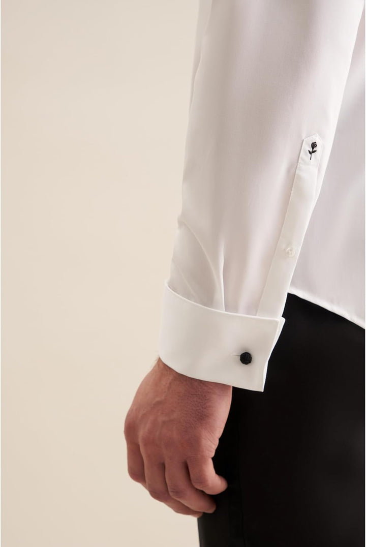 Seidensticker Herren Shaped Bügelfrei Kläppchen Kragen Langarm Umschlagmanschette Businesshemd 44 We