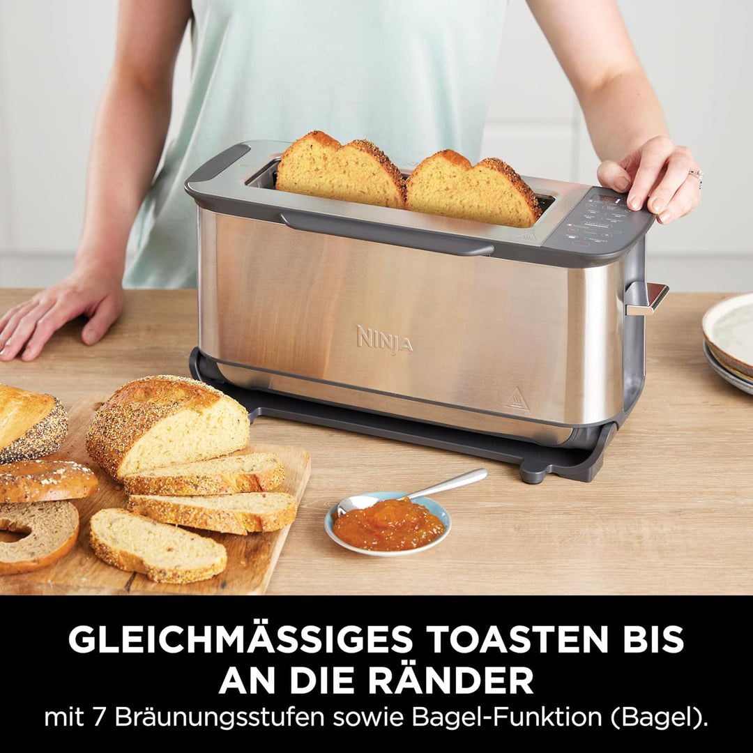 Ninja Foodi 3-in-1 Toaster, Elektrogrill mit Deckel, Panini-Presse mit Flip-Design, 7 Kochfunktionen
