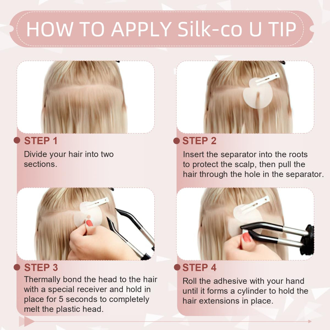 Silk-co Bonding Extensions Echthaar 1g U tip Extensions Haarteile Echthaar Glatt Weich Bonding Haarv