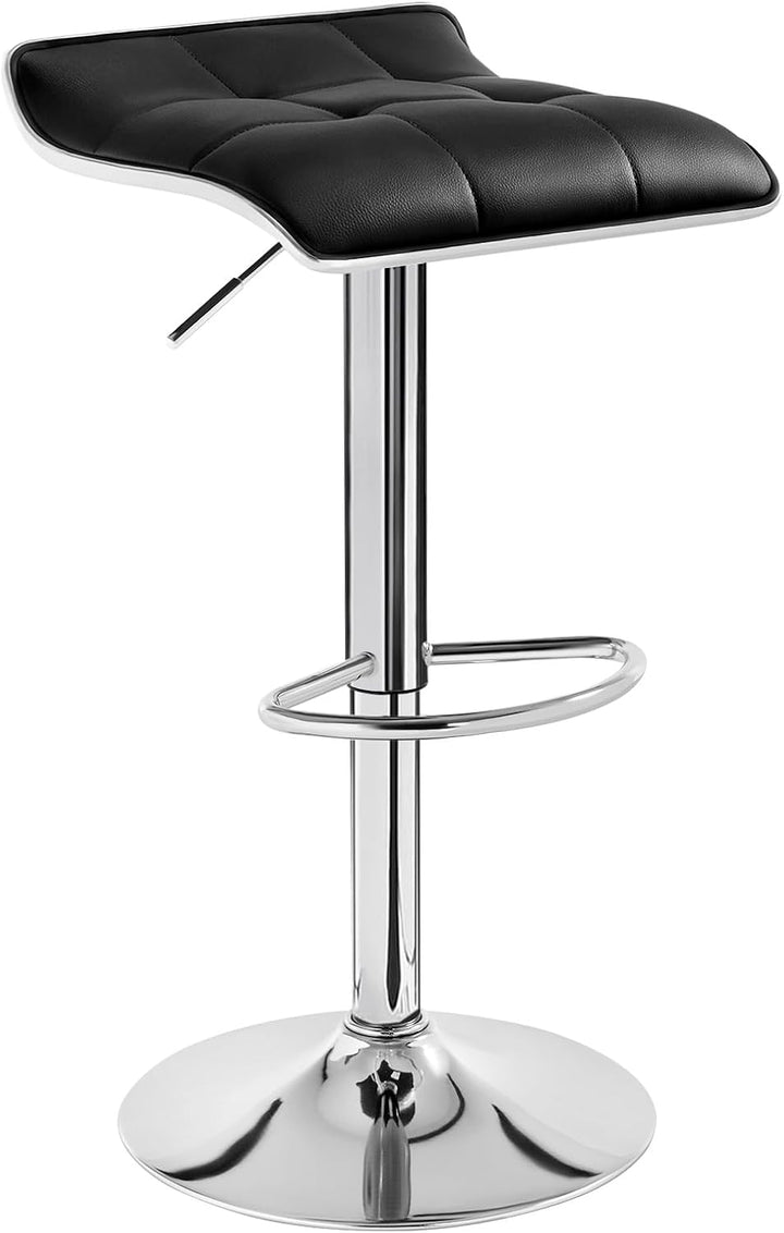 WOLTU BH28sz-1 1X Barhocker 1er Set Barstuhl Tresenhocker, aus hochwertigem Kunstleder, verchromter