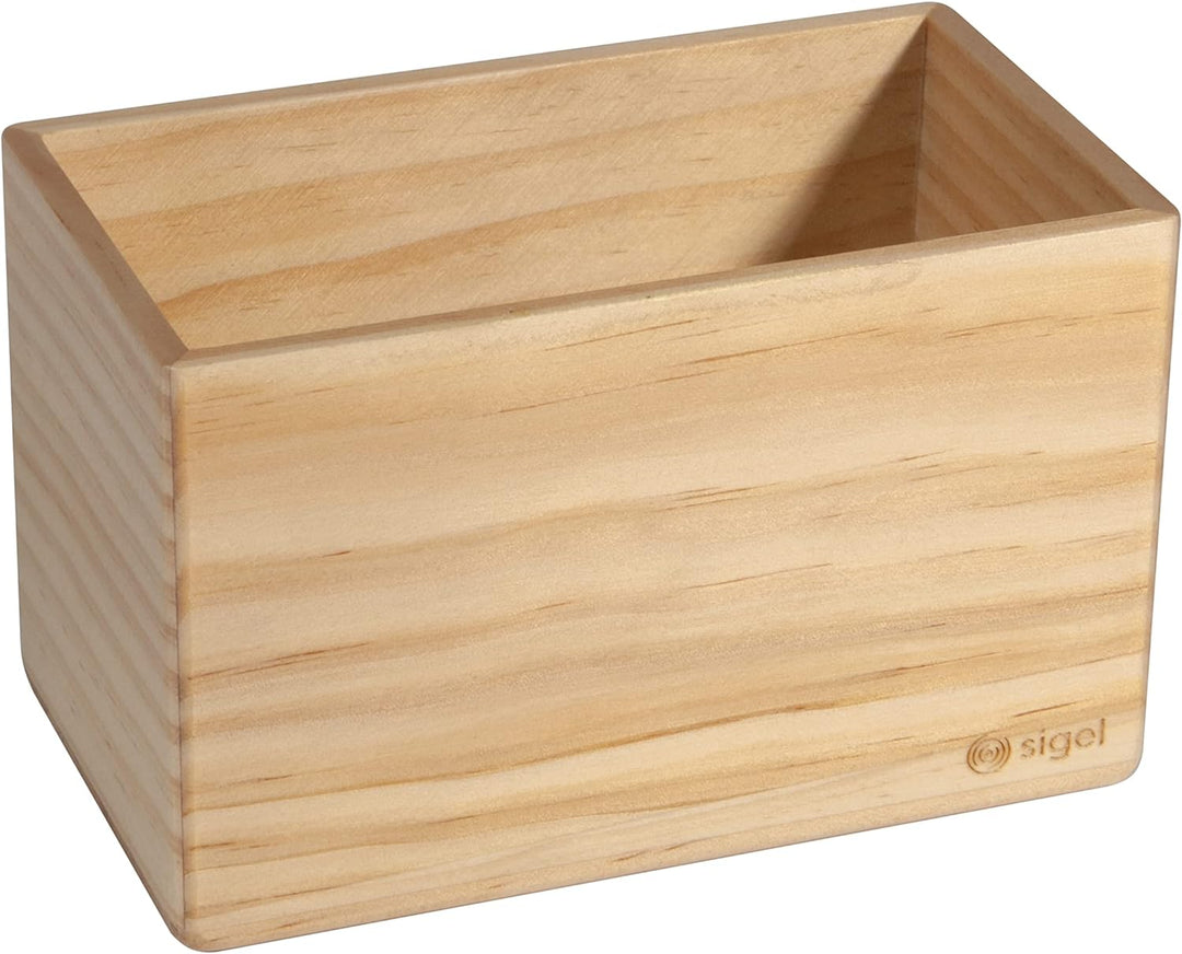 SIGEL BA401 magnetische Aufbewahrungsbox, beige, 13 x 8 cm, Massivholz Pinie, für Whiteboards und Gl