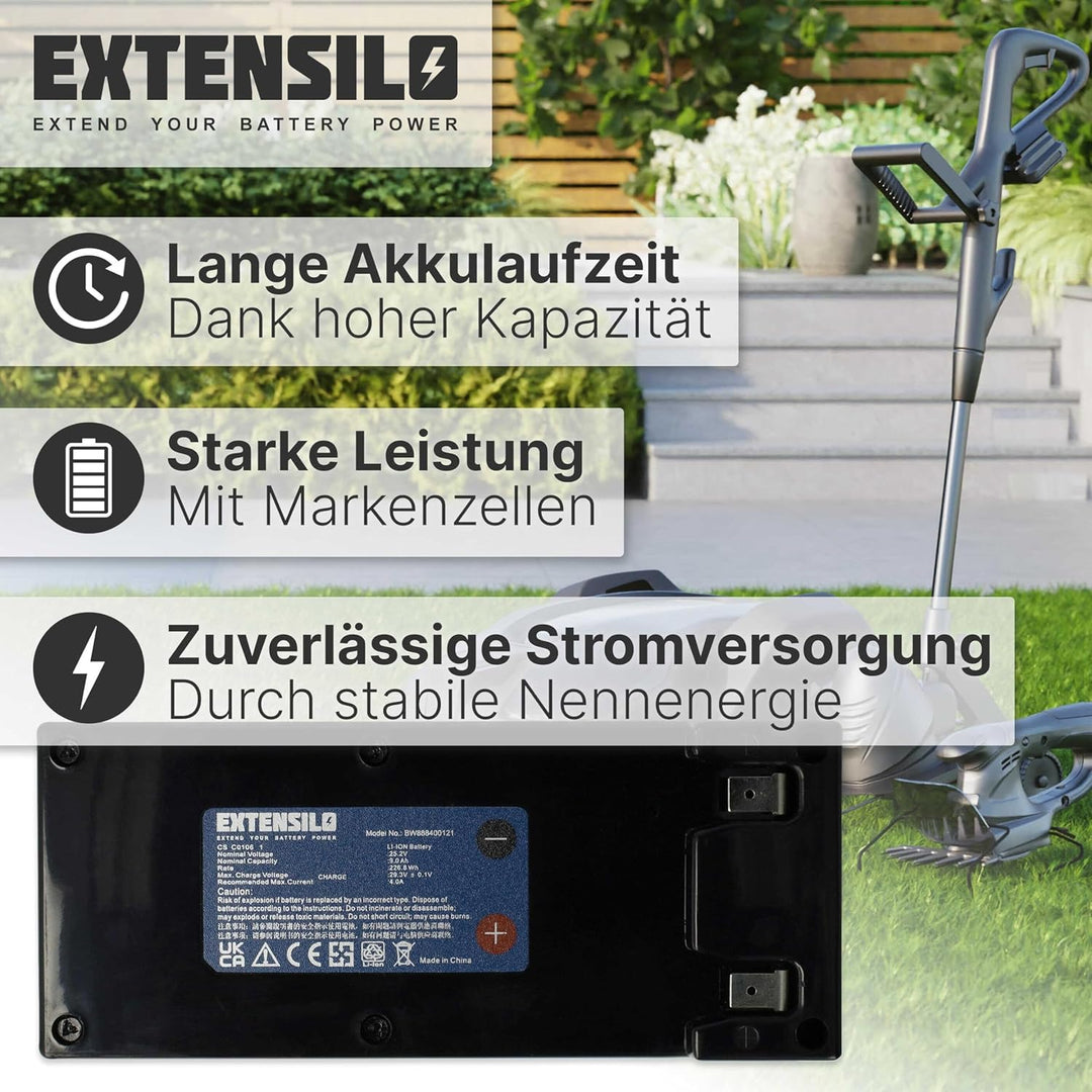EXTENSILO Akku kompatibel mit Ambrogio L85 Deluxe Edition, L75 Evolution, L75 Elite, L85 Elite, L85