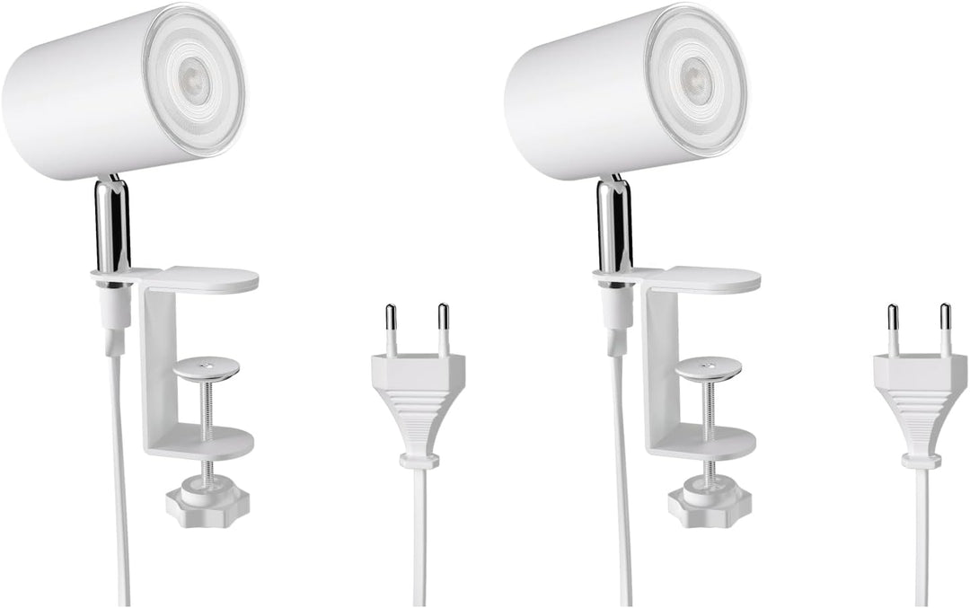 ledscom.de Klemmlampe WAIKA, Schalter, weiss matt, inkl. LED GU10 Lampe, 3-Stufen Dimmen: max. je 37