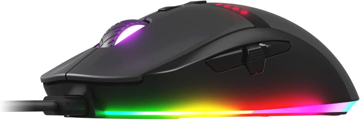 Oversteel - Invar USB Gaming Maus, 12400 DPI einstellbar, 9 programmierbare Tasten, 10 RGB Beleuchtu