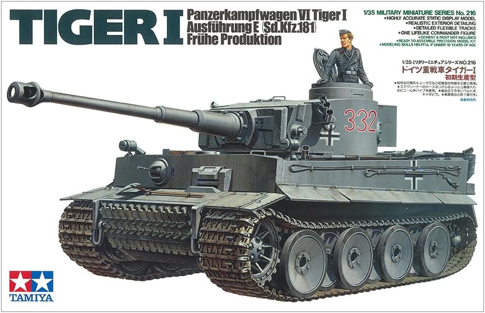 Tamiya 300035216 35216 1:35 Deutscher PzKpfw.VI Tiger I E Frühe (1), Modellbausatz,Plastikbausatz, B