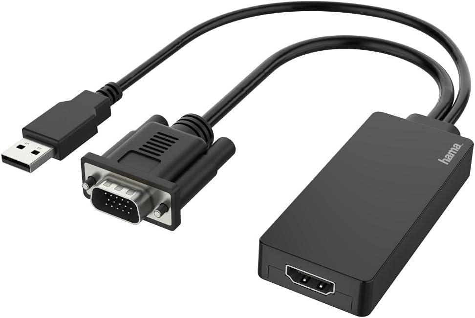 Hama VGA und USB auf HDMI Adapter, Full HD 1080p (VGA und USB Stecker, HDMI Buchse, Adapter zum Ansc