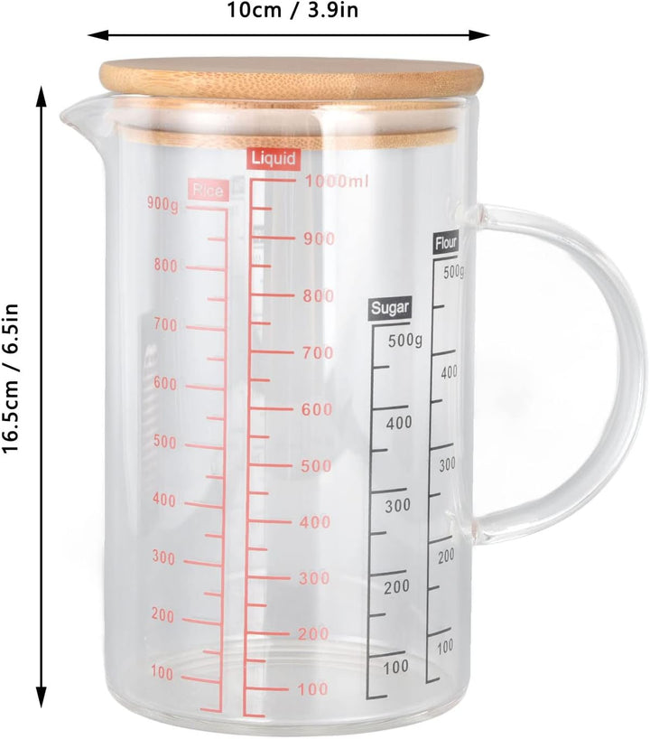 Messbecher Glas,Messbecher, V-Förmige Düse, Klare Skala, Bequemer Griff, Kaffeetassen Aus Borosilika