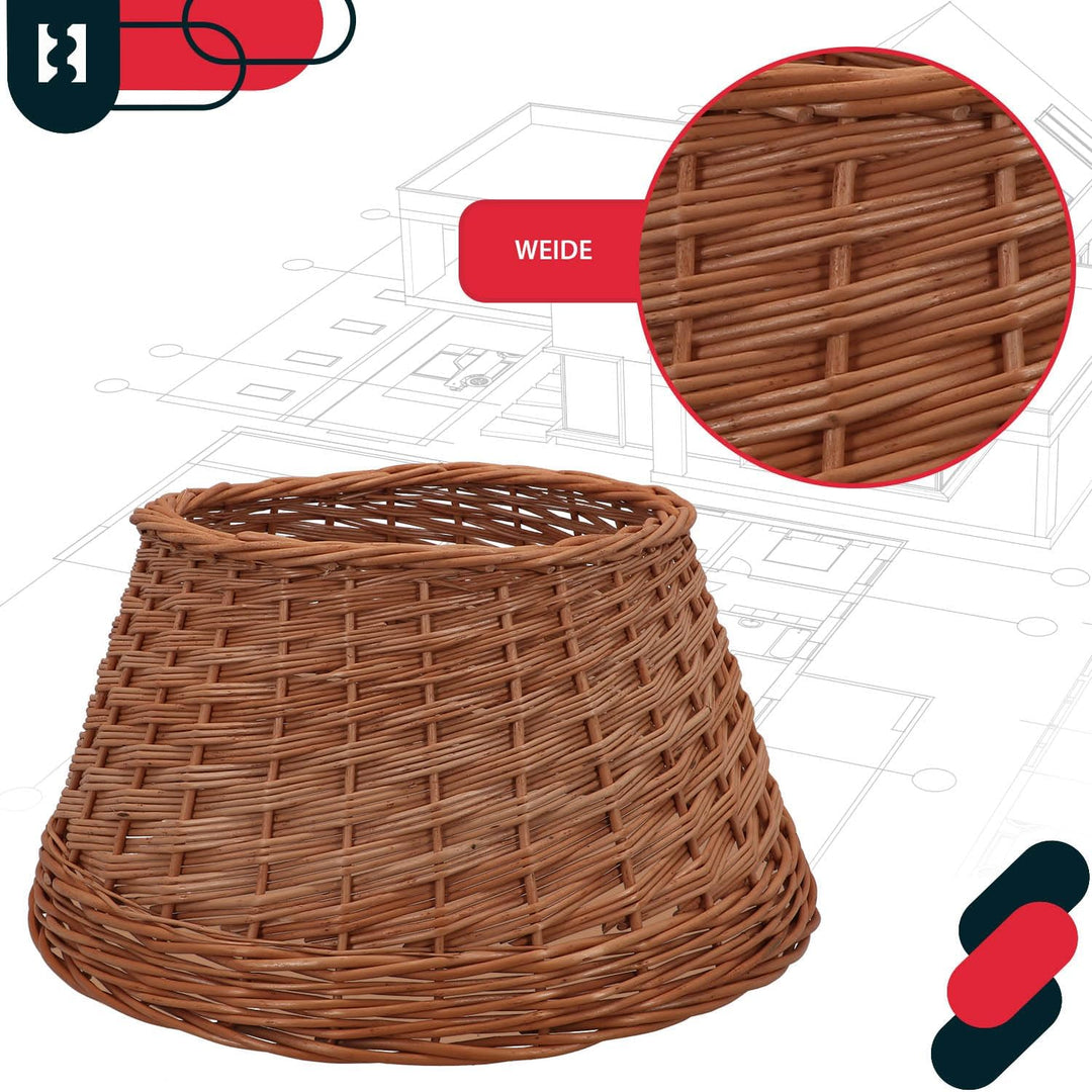 KOTARBAU® Weihnachtsbaum Rock aus Weide Ø 45 cm, Naturfarbe Christbaumständer aus Rattan Natur, Weih