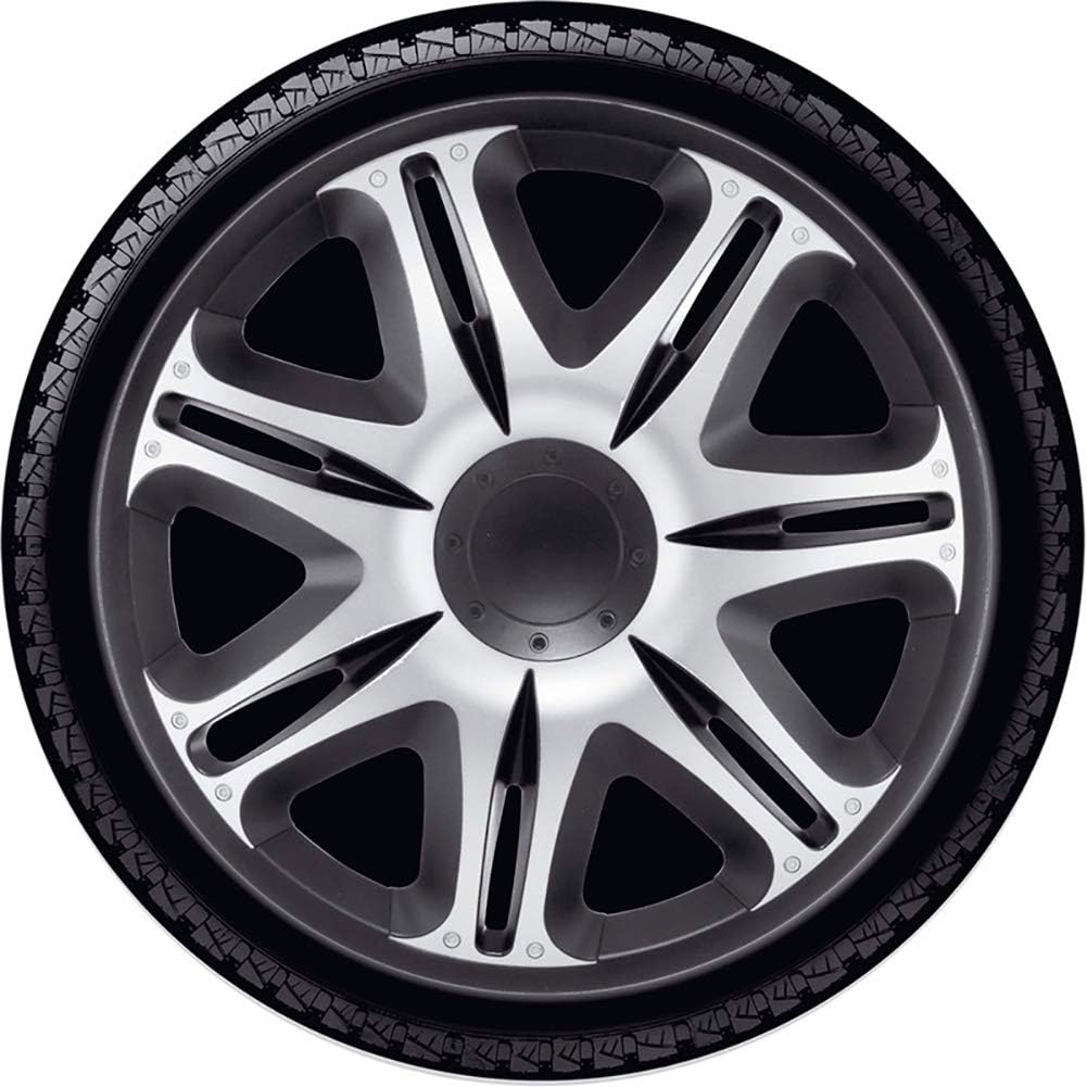 Satz J-Tec Radzierblenden Nascar 14-Zoll Silber/Schwarz 14-inch Silber/Schwarz, 14-inch Silber/Schwa