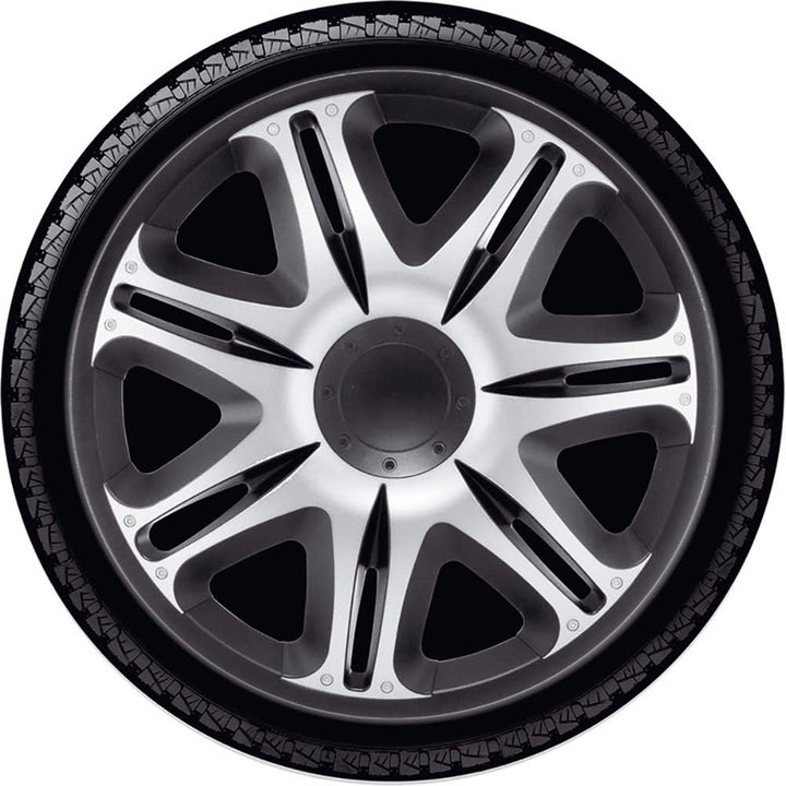 Satz J-Tec Radzierblenden Nascar 14-Zoll Silber/Schwarz 14-inch Silber/Schwarz, 14-inch Silber/Schwa