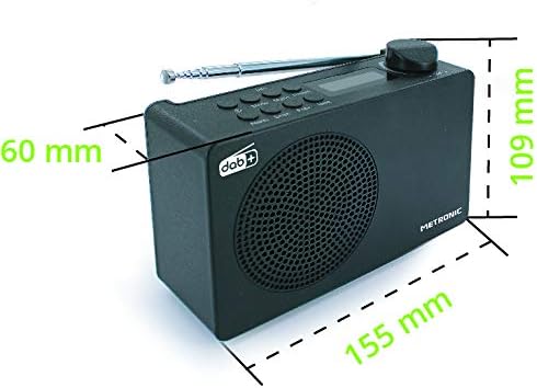 Metronic DAB Radio (DAB+ ,UKW, portabel, Blockdesign), Schwarz, 477231, Schwarz