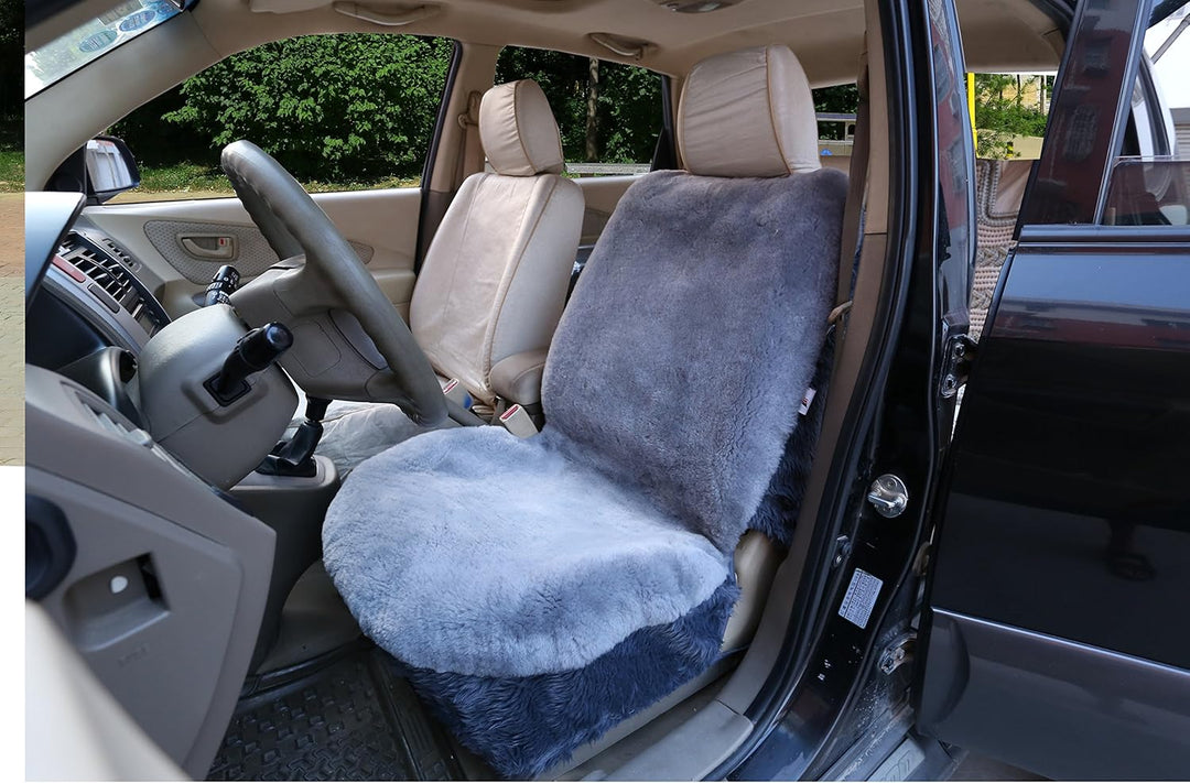 WOLTU AS7335sb Universal Lammfellbezug Auto Sitzbezug 100% Echtlammfell Vollbezug Vordersitzbezug, F