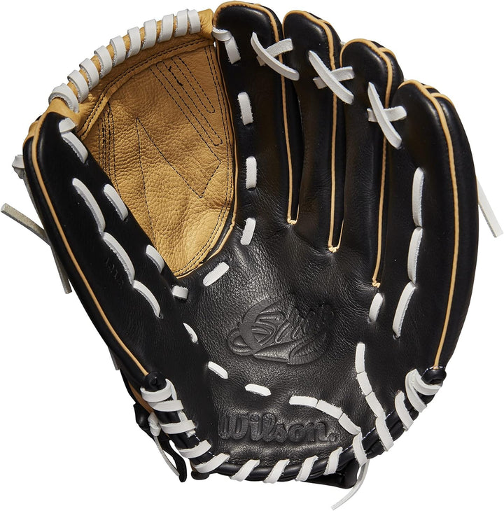WILSON 2022 A550 Siren Fastpitch Softball Glove Serie Rechte Hand Wurf 31,75 cm (12,5 Zoll) Schwarz/