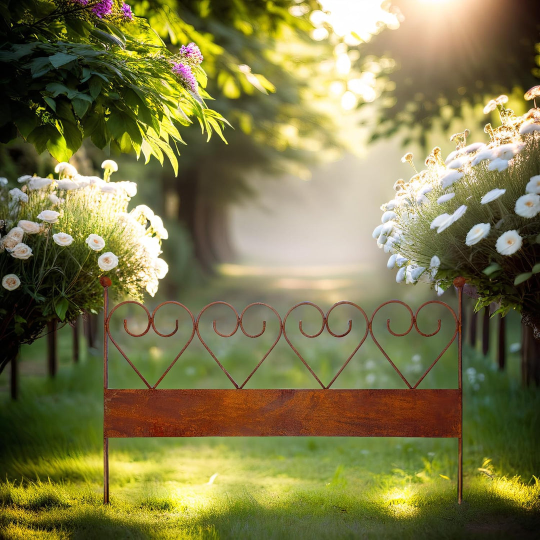 ecosoul Zaun Zaunelement Abgrenzung massiv mit Rasenkante Beetabgrenzung Rankhilfe 80 cm breit x 50