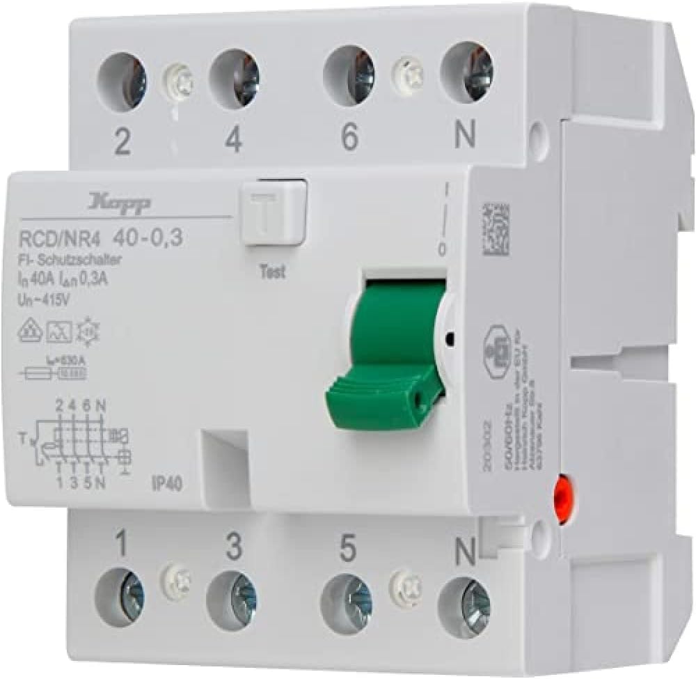 Kopp Fehlerstrom-Schutzschalter, RCD, 40 A, 300mA, 4-polig, 754043094 40A/300mA, 40A/300mA