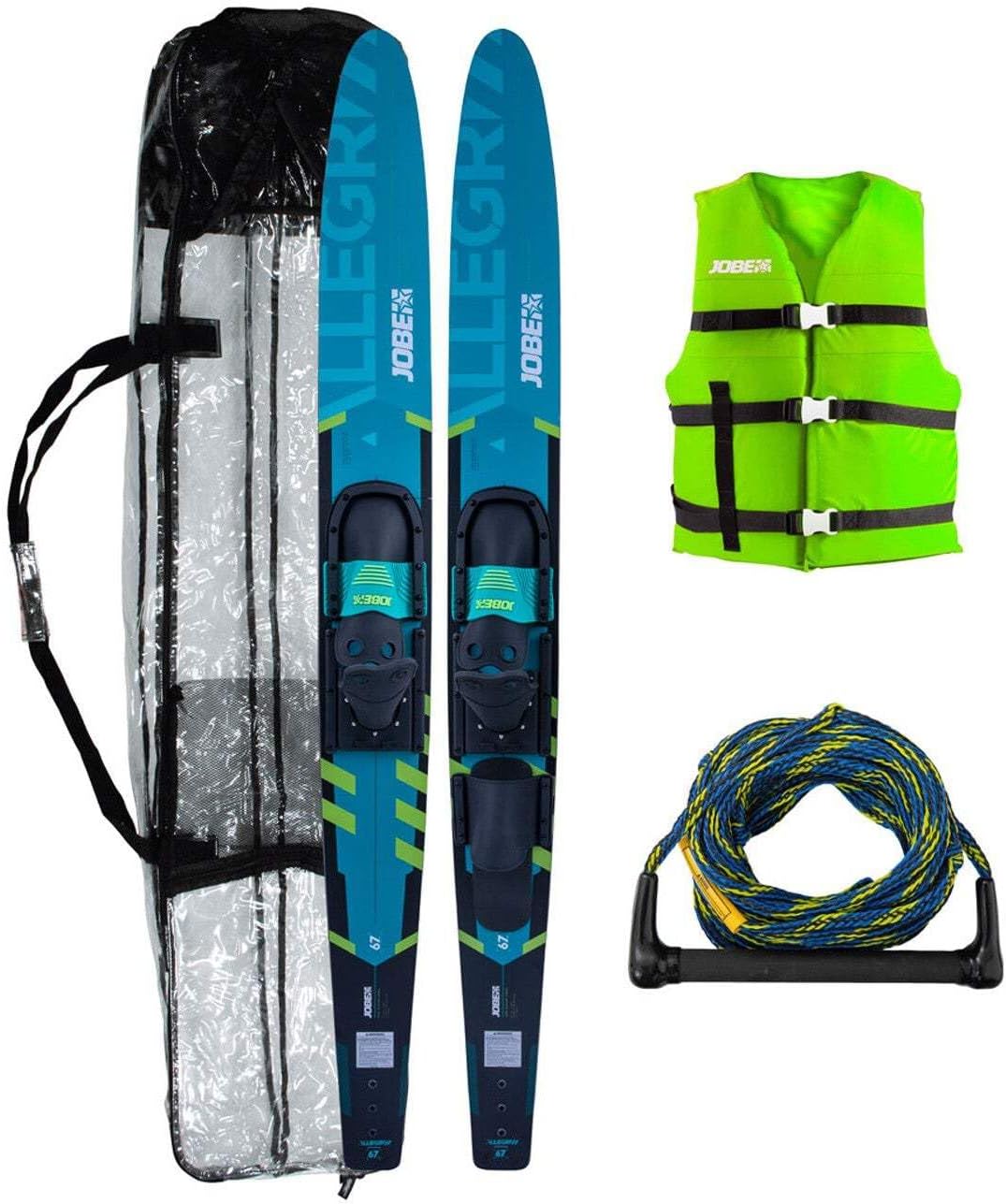 Jobe Wasserski Allegre Combo Waterskis Package Teal 59INCH