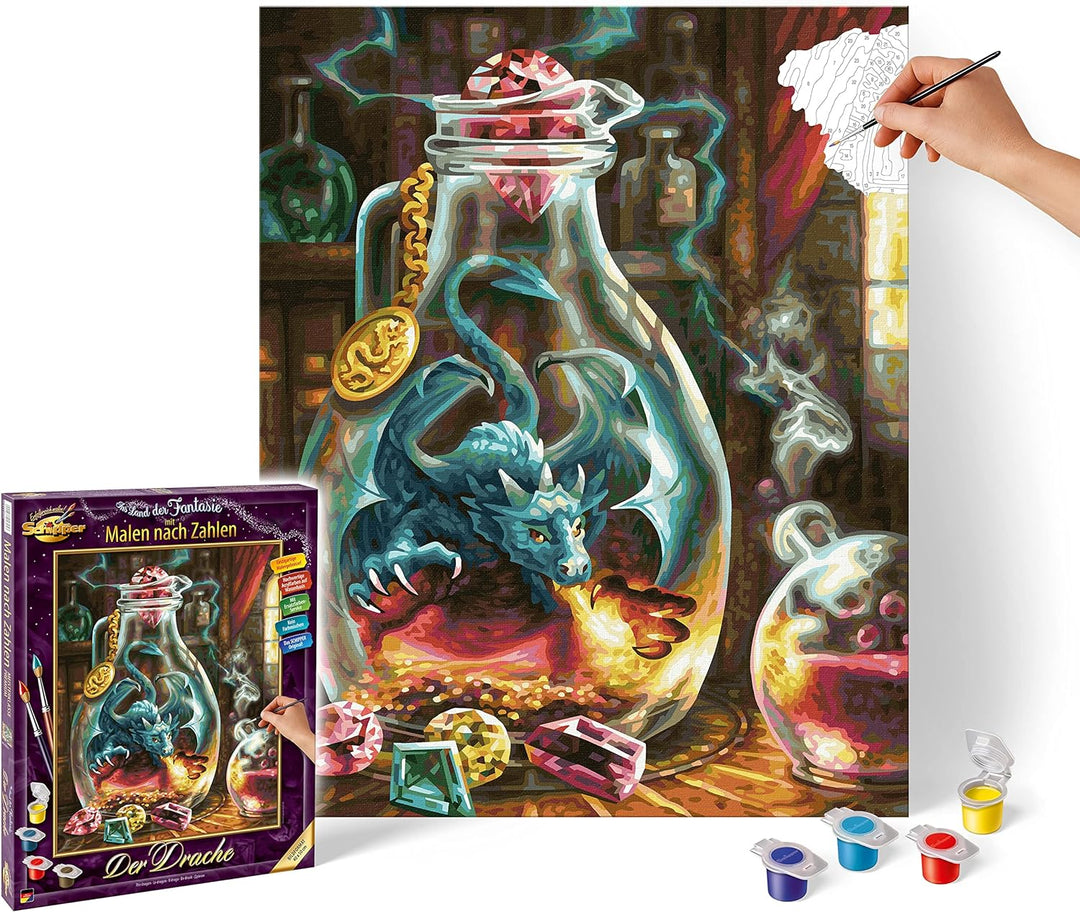 Schipper 609130845 Malen nach Zahlen - Der Drache - Bilder malen für Erwachsene, inklusive Pinsel un
