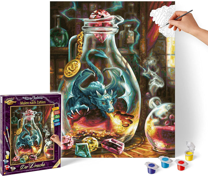 Schipper 609130845 Malen nach Zahlen - Der Drache - Bilder malen für Erwachsene, inklusive Pinsel un