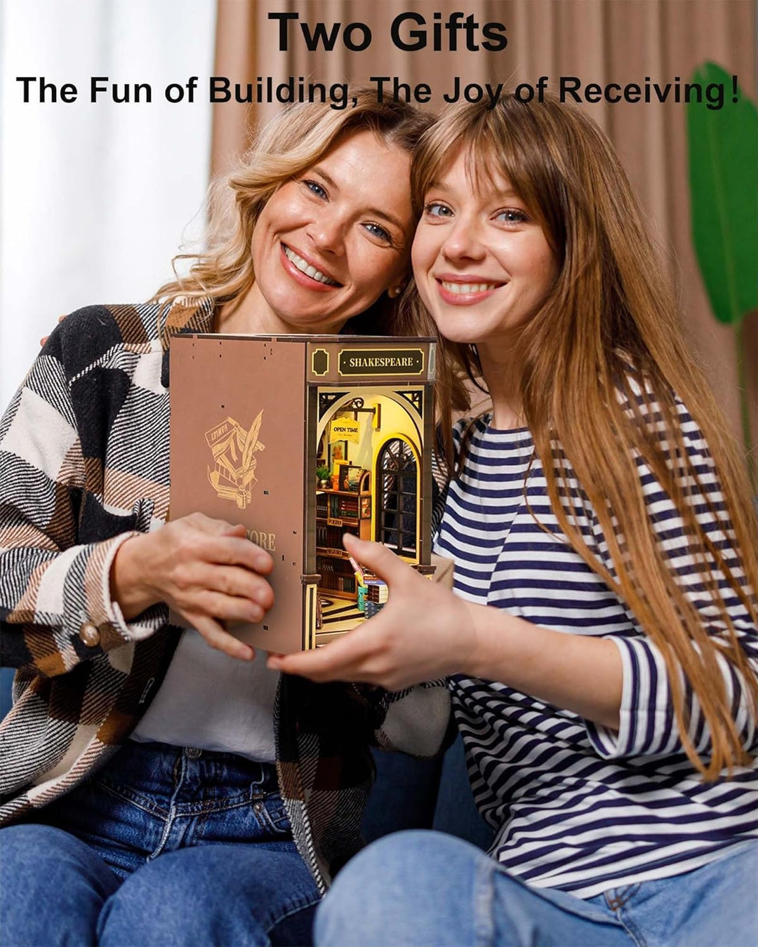 Rolife Book Nook Kit Buchstützen DIY Miniatur Haus 3D Puzzles Holz Book Nook Diorama Modelbau für Er