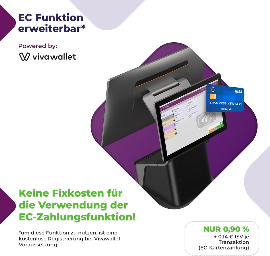 Registrierkasse Kassensystem - Finanzamtkonform 2022 - TSE ready - integrierter Bondrucker - Gastron