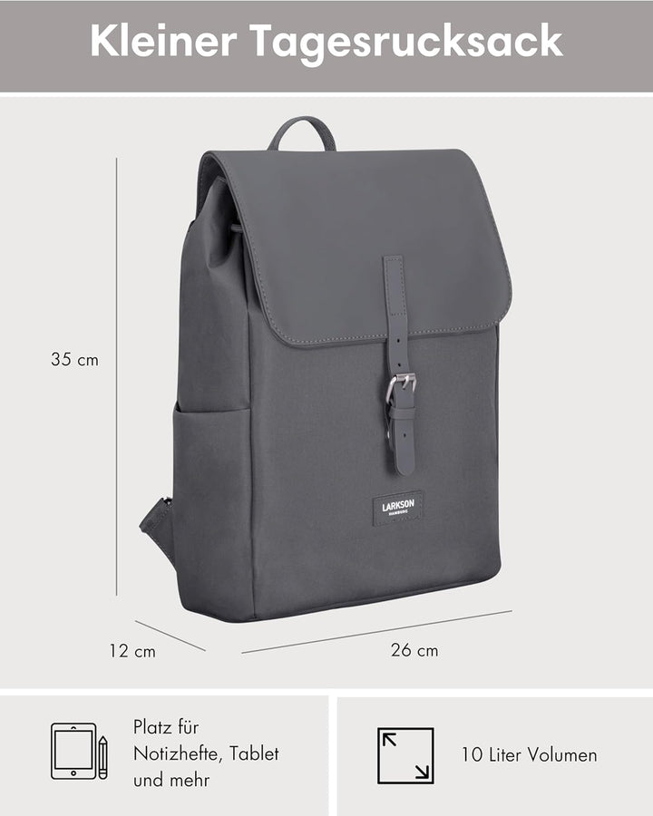 LARKSON Rucksack Damen Klein - Ida - Kleiner Damenrucksack für Freizeit, Uni oder City - Mit Laptop