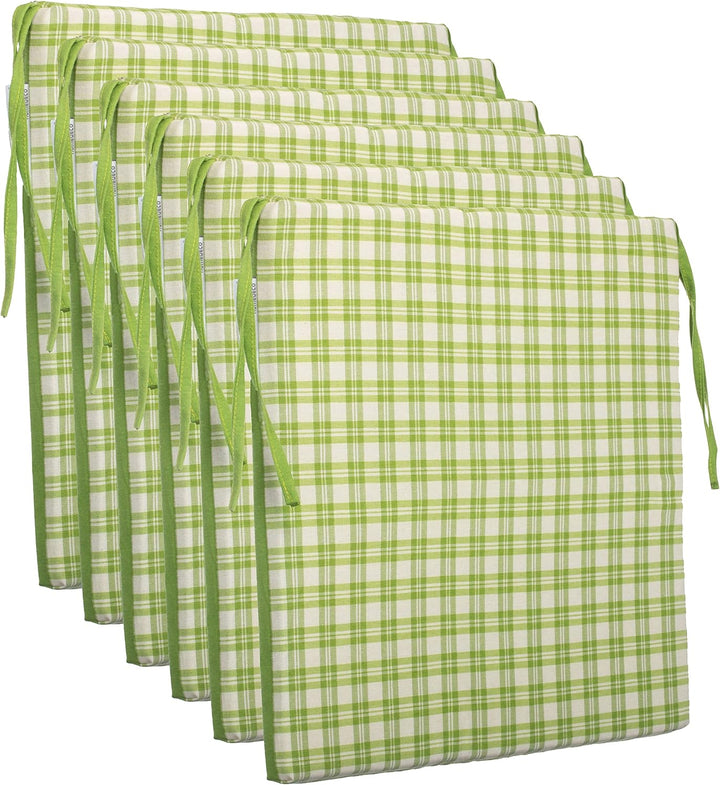 brandsseller Sitzkissen Kariert Stuhlkissen Sitzauflage Stuhlauflage mit 4 Kordelbändern für sichere