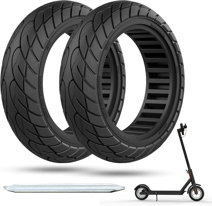 OUXI 10×2.5 Zoll Ersatz-Vollgummireifen 60/70-6.5 für Ninebot G30 Max /G30D mit 1 Montagewerkzeug fü