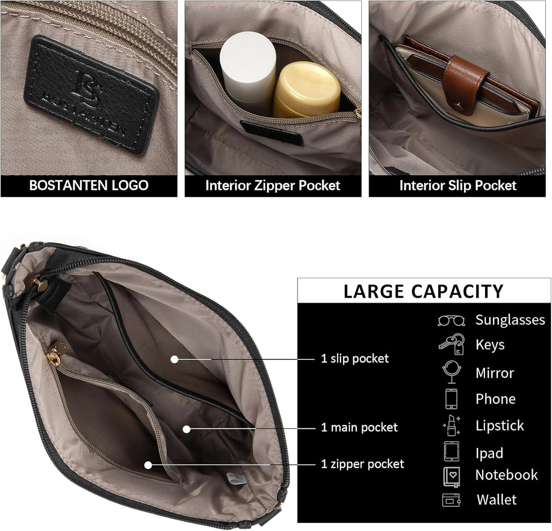 BOSTANTEN Damen Handtasche Kleine Umhängetasche aus PU Leder Schultertasche für Frauen Crossbody Bag