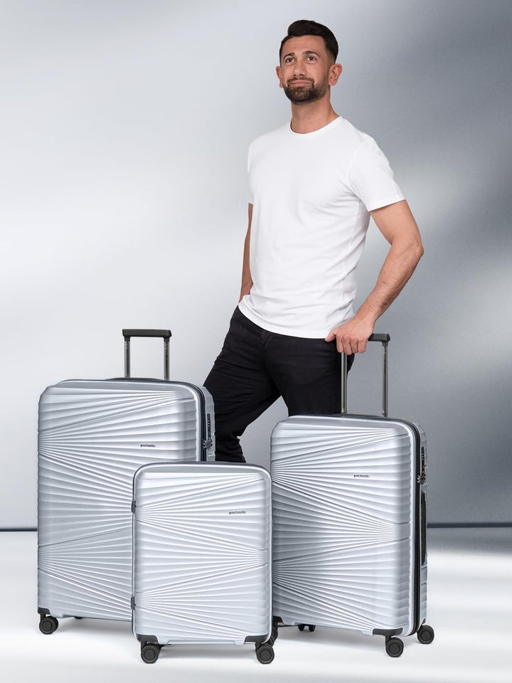 Pactastic Collection 02 Ultra leicht Hartschalen Koffer-Set 3-teilig | Robustes Polypropylen Materia