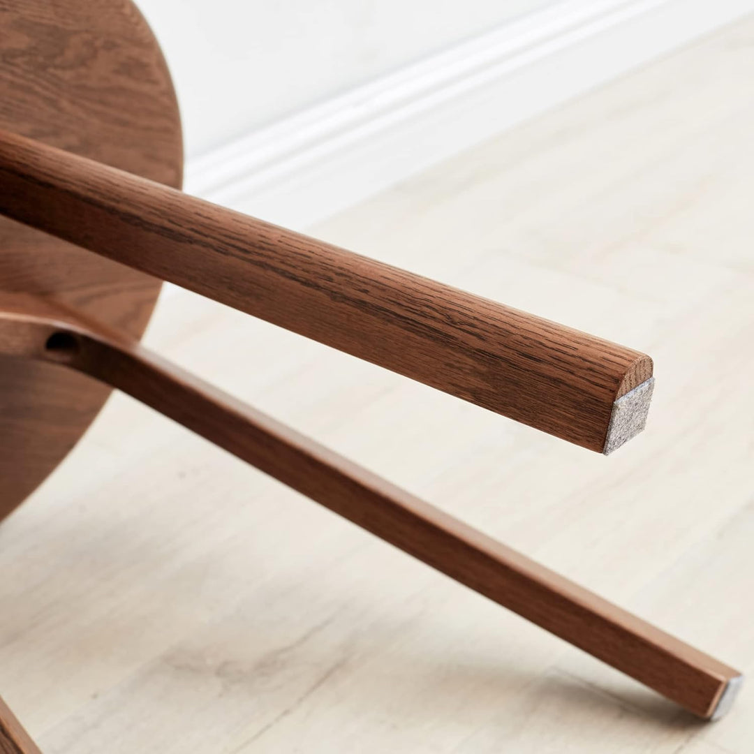 Beistelltisch rund Massiv Walnussholz für Wohnzimmer Premium Sofa Tisch Minimales Skandinavisches De