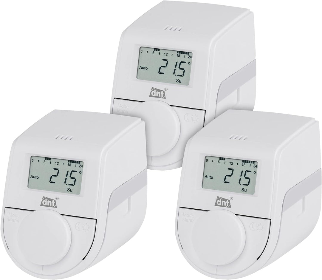 DNT 3er-Set Heizkörperthermostat ThermoTune, Stand-Alone, ca. 4 Jahre Batterielaufzeit, 3er-Set